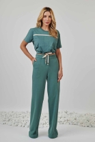 Conjunto de Cal&ccedil;a com Cropped em Malha Verde