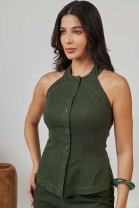 Conjunto de Calça Sarja com Blusa Verde
