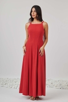 Vestido Longo Vermelho de Alça