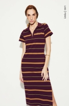 Vestido Longo Roxo Listrado