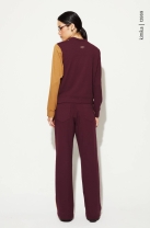 Conjunto de Calça Vinho e Blusa Bicolor