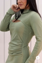 Vestido Mídi com Sobreposição Verde