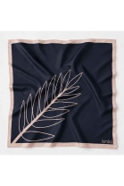 Lenço Feminino Folhas Preto