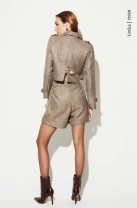 Conjunto de Short Saia e Blazer Cropped Marrom