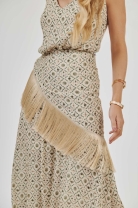Vestido Longo de Alças Finas Estampado