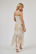 Vestido Curto Bordado Off White