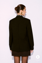 Blazer Gr&atilde;o de Luz Sofisticado Preto