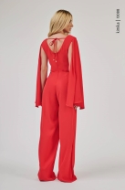 Macac&atilde;o Pantalona com Sobreposi&ccedil;&atilde;o Vermelho