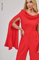 Macac&atilde;o Pantalona com Sobreposi&ccedil;&atilde;o Vermelho