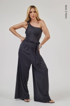 Conjunto Calça Pantalona Blusa com Amarração Preta