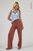 Conjunto de Calça e Regata em Malha Bicolor