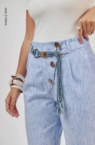 Calça com Transpasse Azul