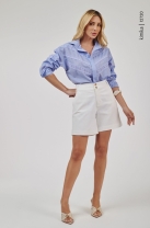 Camisa com Recortes Azul