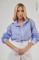 Camisa com Recortes Azul