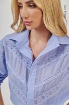 Camisa com Recortes Azul