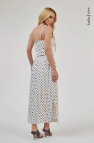 Conjunto de Saia Midi e Cropped de Alça Poá