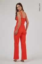 Conjunto Cal&ccedil;a e Blusa com Ziper Frontal Laranja