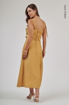 Conjunto de Saia Midi com Blusa Amarelo
