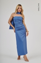 Vestido Longo Tomara que Caia Azul