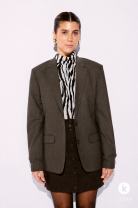Blazer Grão de Luz Sofisticado Marrom