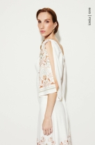 Vestido Longo Estampado Off White