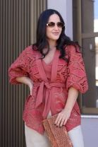 Conjunto de Kimono e Cropped Terra