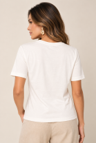T-shirt com Estampa de Concha Off White