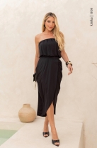 Conjunto Saia Midi E Top Tomara Que Caia Preto