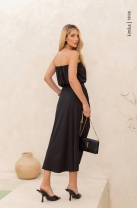 Conjunto Saia Midi E Top Tomara Que Caia Preto