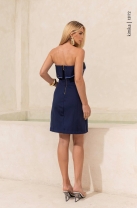 Vestido Curto Tomara Que Caia Babado Marinho