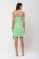 Vestido Assim&eacute;trico com Transpasse Verde