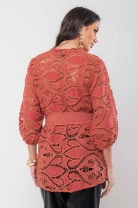 Conjunto de Kimono e Cropped Terra