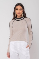 Blusa Manga Longa Bege