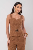 Conjunto de Calça e Blusa Marrom